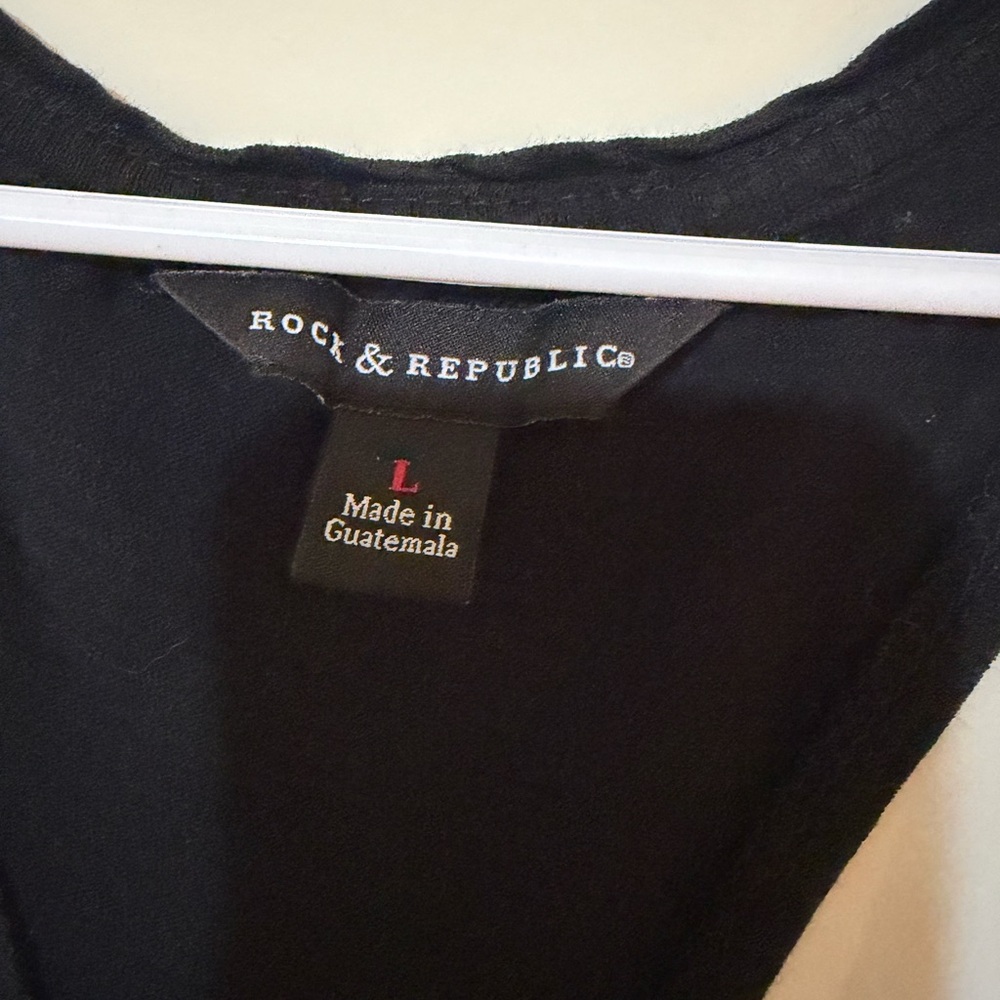 Johnny Cash Rock & Republic Black Graphic Racerback Tank With Sliver - Picture 4 of 4